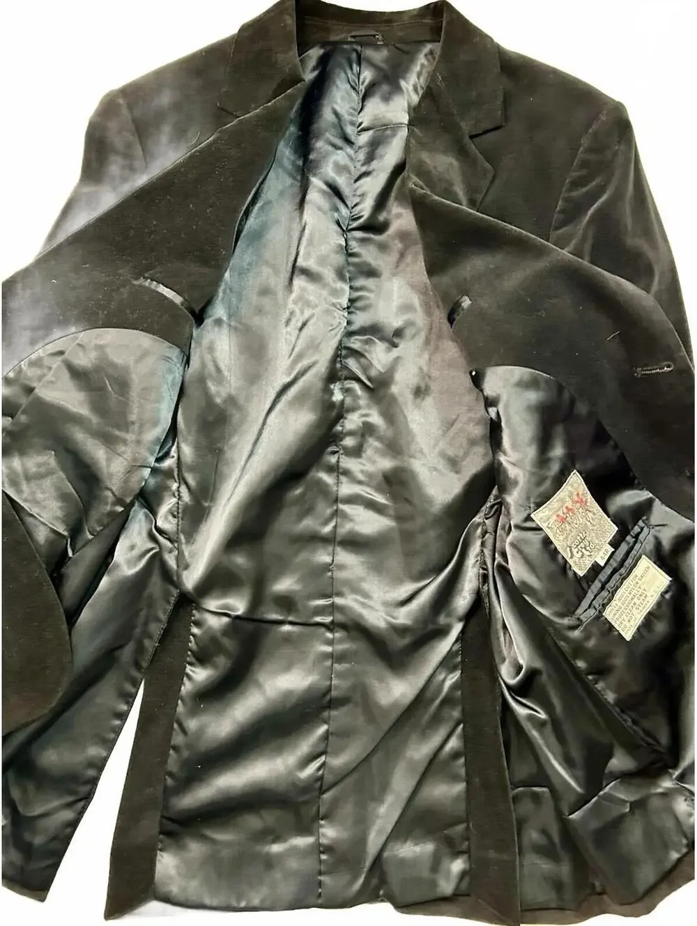 Vintage Scotch & Gray LTD Black Velvet Blazer Men’s Size 44R Retro Sport Coat